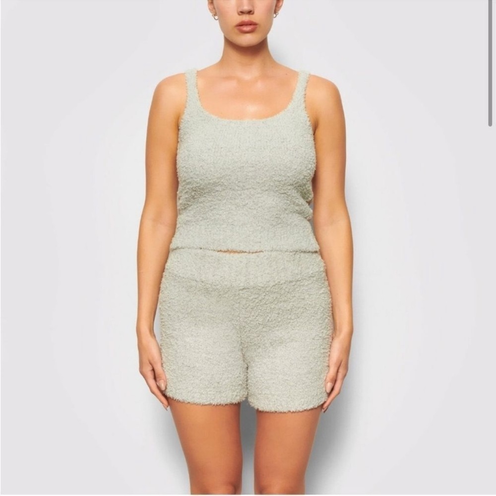 SKIMS Cozy Knit Tank & Shorts Set in Aquamarine